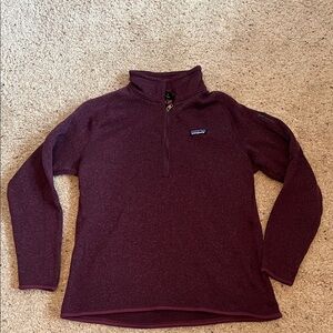Patagonia Women's Maroon Better Sweater Quarter-Zip Fleece Sweater